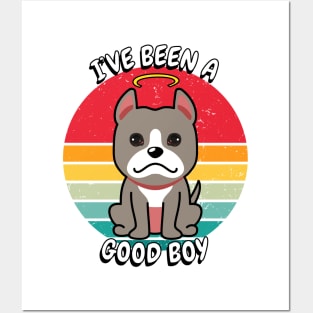Cute grey dog is a good boy Posters and Art